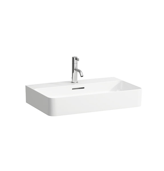 Laufen VAL furniture washbasin, 1 tap hole, with overflow, 650x420, white, H810284
