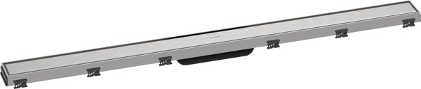 Hansgrohe RainDrain Match Duschablauf Gebürstet Edelstahl – Höhenverstellbar, Barrierefrei (für 69,5 Cm)