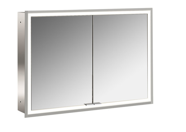 Emco asis prime Mirror light cabinet, flush-mounted model, 2 doors, with light package, 1000mm