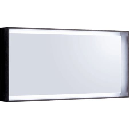 Keramag Citterio illuminated mirror element 500.570.JJ.1, 118x58x14cm, wood structure grey brown