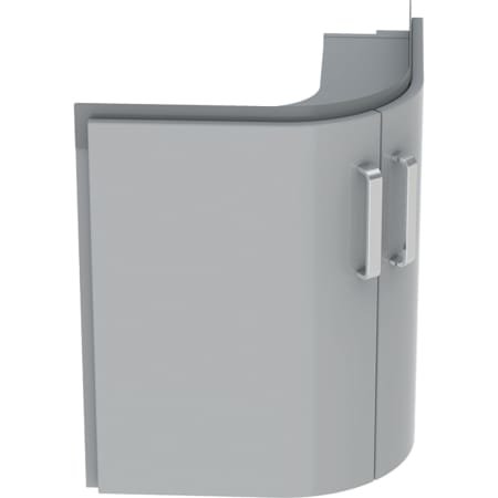 Keramag Corner Hand-rinse basin Vanity unit Renova Nr. 1 Comprimo New 482x605x482mm Light grey matt/High gloss light grey