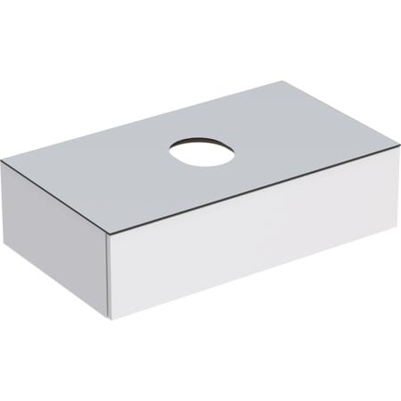 Geberit VariForm vanity unit for top-mounted washbasin, one drawer, storage surface, odour trap, width 90 cm, white