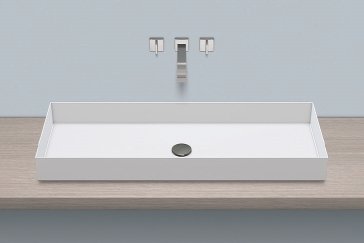 Alape top basin AB.ME1000, rectangular W: 1000mm H: 115mm D: 375mm, 3214000000, white