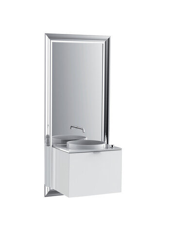 Emco furniture unit touch 600 classic, with electric package, mirror, wash basin, fitting, vanity unit