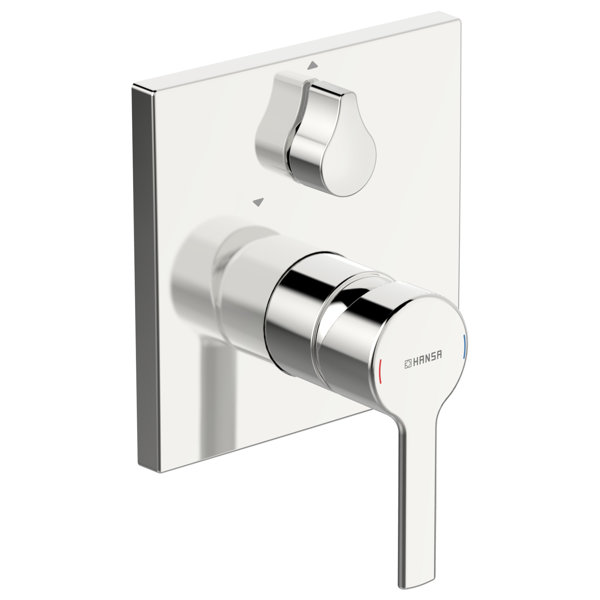 Hansa Hansaronda bath and shower mixer, ready-mounted set, with safety device, concealed, square rosette, 83843583