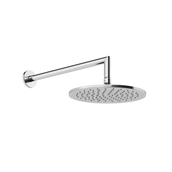 Gessi Anello, anti-limestone overhead shower D=250 mm, with joint and wall bracket 348 mm, 1/2 connection, 63348