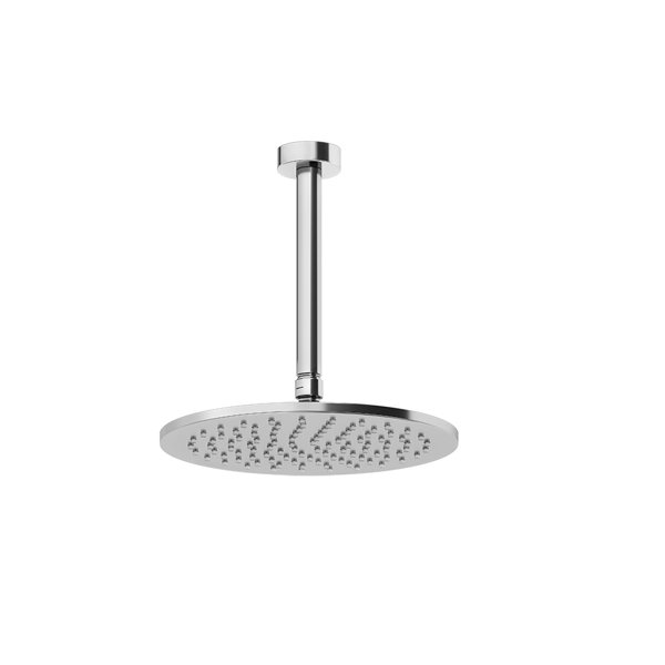 Gessi Anello, anti-limestone overhead shower D=250 mm with joint and ceiling arm, customisable length, 63350