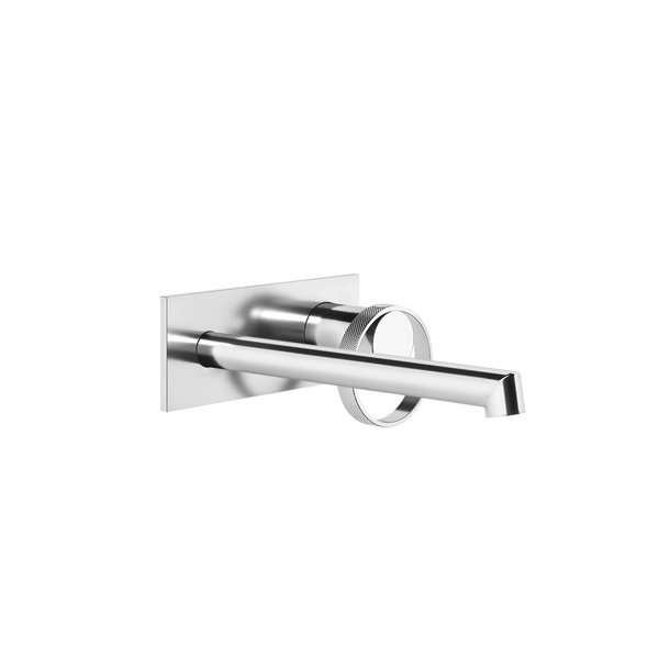 Gessi Anello, ready-to-install set for concealed single lever basin mixer, with rectangular plate, length of spout to 205-175 mm, spout always on the left, 63389