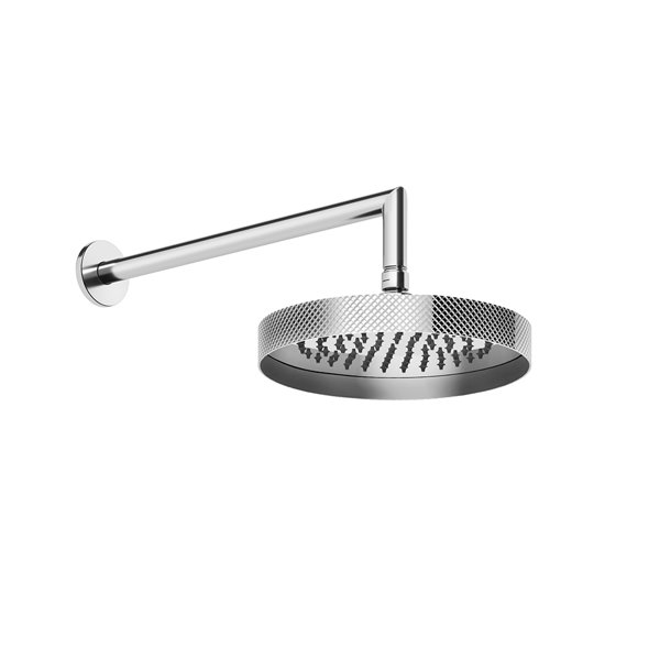 Gessi Anello, anti-limestone overhead shower D=250 mm, with joint and wall arm 348 mm, 1/2 connection At 3 bar pressure approx. 16 l/min, 63448