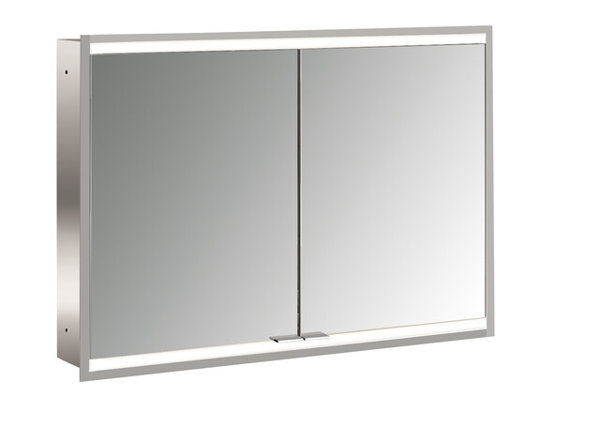 Emco prime 2 Illuminated mirror cabinet, 1000 mm, 2 doors, flush-mounted model, IP 20, without light package