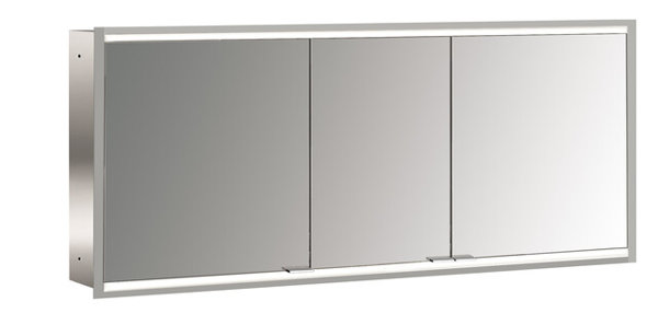 Emco prime 2 Illuminated mirror cabinet, 1600 mm, 3 doors, flush-mounted model, IP 20, without light package