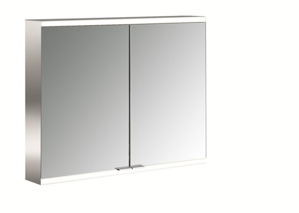 Emco prime 2 Illuminated mirror cabinet, 800 mm, 2 doors, surface-mounted model, IP 20, with light package