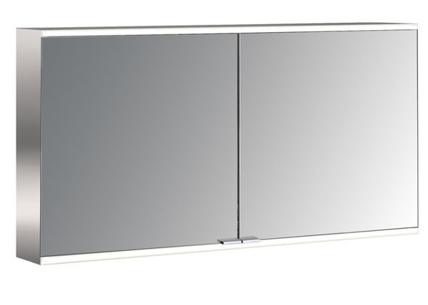 Emco prime 2 illuminated mirror cabinet, 1300 mm, 2 doors, surface-mounted model, IP 20, with light package
