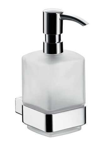 Emco loft liquid soap dispenser, wall model, container crystal glass satin, dosing pump plastic