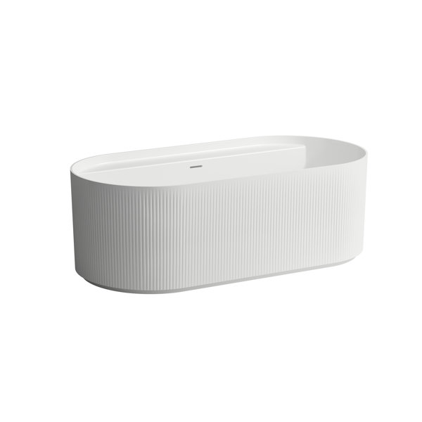 Laufen Sonar bathtub, freestanding, 1600x815x535mm, 2 back slants, with surface texture outside, white