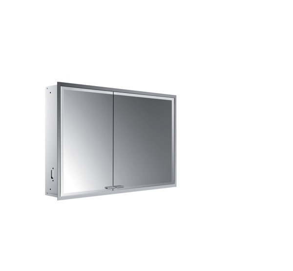 Emco asis prestige 2 Illuminated mirror cabinet, flush-mounted model, 1015mm, wide door right