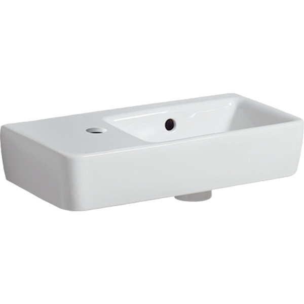 Keramag Renova Nr.1 Comprimo New wash hand basin, 50x25cm, 276350, shelf space left, tap hole left