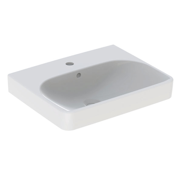 Geberit Smyle Square washbasin 500259, 55x44cm, with tap hole, with overflow
