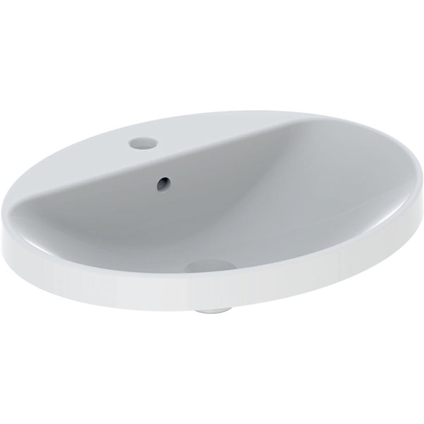 Keramag VariForm built-in washbasin oval, 600x480mm, with tap hole, with overflow