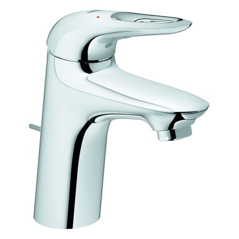 Grohe Eurostyle single lever basin mixer, S-size with pop-up waste, open lever handle, Zero