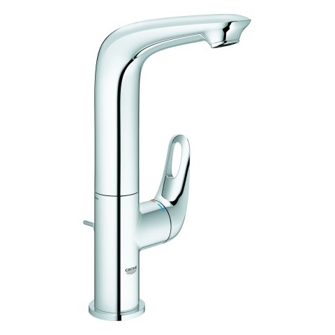 Grohe Eurostyle single lever basin mixer, L-size with pop-up waste, open lever handle