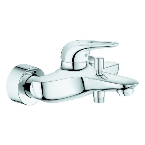 Large Eurostyle one-hand bath mixer, open lever handle