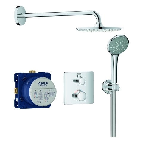 Grohe Grohtherm SmartControl shower system with thermostat & Rainshower  F-Series 10 overhead shower - 34742000