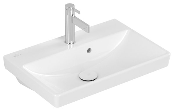 Villeroy & Boch Avento Wash basin Compact 4A0055, 550x370mm, 1 tap hole, with overflow