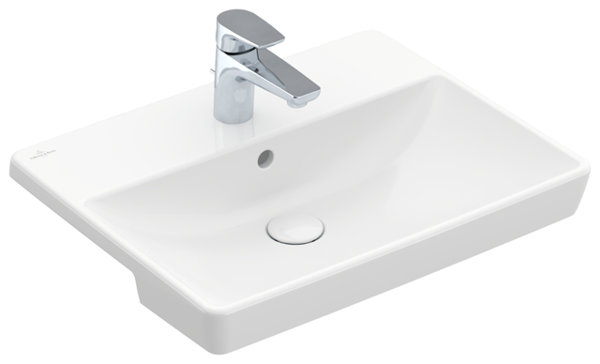 Villeroy & Boch Avento porch wash basin 4A065501, 550x360mm, 1 tap hole, with overflow