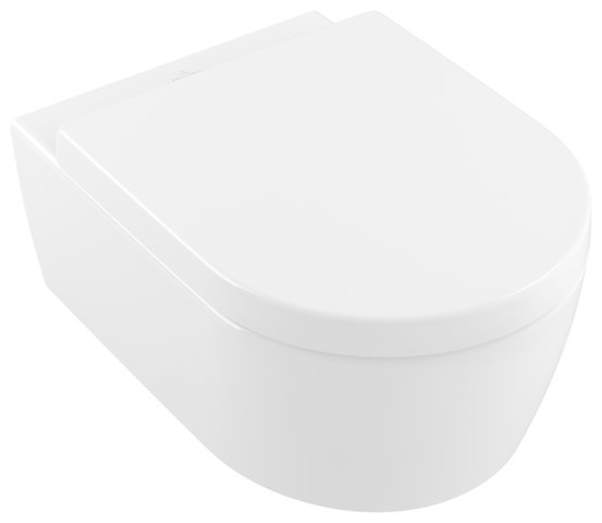 Villeroy & Boch Avento wall-mounted washdown WC, with WC seat, Combi-Pack 5656HR, DirectFlush (flush rimless), wall hung
