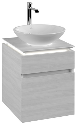 Villeroy & Boch Legato Vanity unit B566, 450x550x500mm, washbasin centre, LED lighting