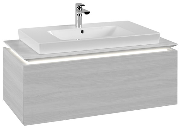Villeroy & Boch Legato Vanity unit B694, 1000x380x500mm, washbasin centric, LED- illumination