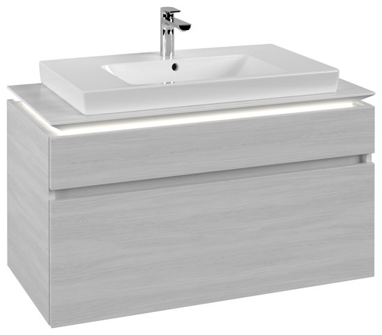 Villeroy & Boch Legato Vanity unit B695, 1000x550x500mm, washbasin centre, LED lighting