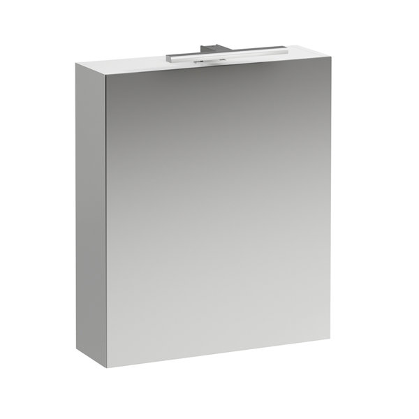 Running Base mirror cabinet 600 mm, 1 door, LED light element, hinge left