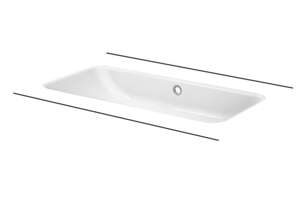 Bette One Undercounter wash basin, without tap hole, with overflow, A137, 767 x 400 mm