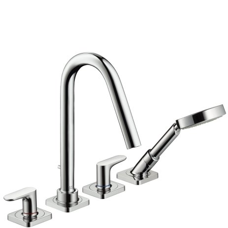 Hansgrohe Axor Citterio M 4-hole tiled edge fitting with lever handles and rosettes