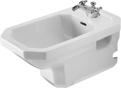 Duravit 1930 wall bidet, with overflow, with tap hole bench