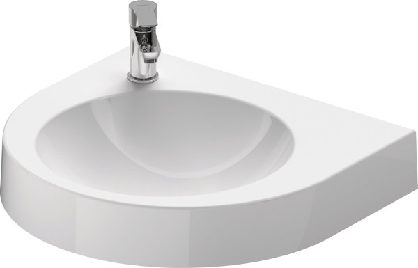 Duravit washbasin Architec 575mm without overflow, with tap hole bench, tap hole pre-punched left