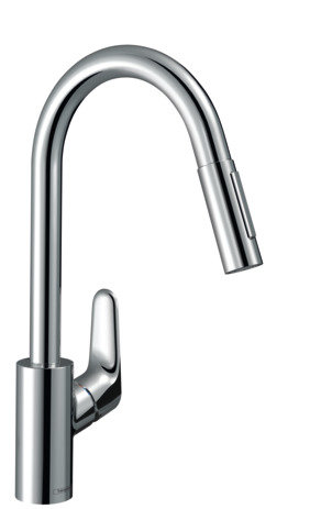 hansgrohe Focus M41 single-lever kitchen mixer 240, pull-out shower, 2jet