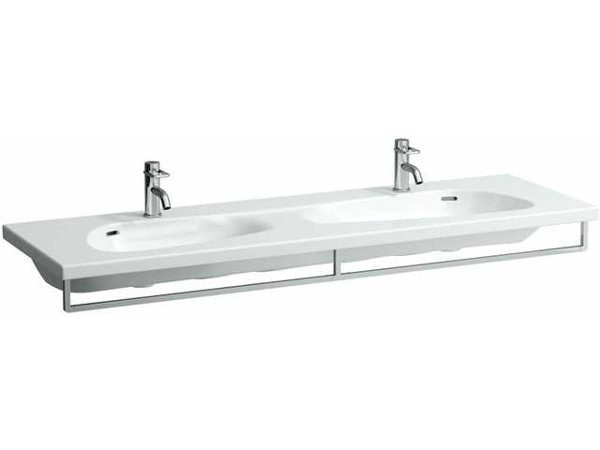 Laufen Palomba Double wash basin can be built under, 1 tap hole, with overflow, 1600x500