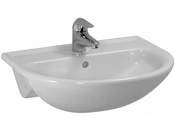 Laufen PRO B semi-recessed wash basin, 1 tap hole, with overflow, 560x440, white